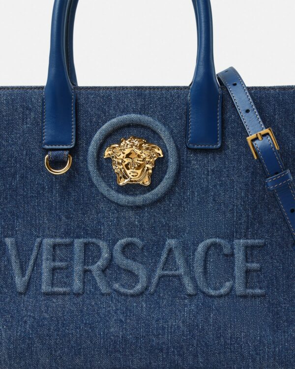 La Medusa Denim Small Tote Bag - Image 5