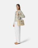 Chain Stripes La Medusa Small Tote Bag