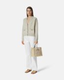 Chain Stripes La Medusa Small Tote Bag