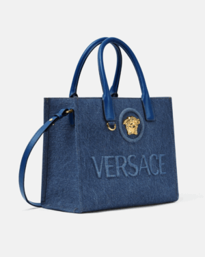 La Medusa Denim Small Tote Bag