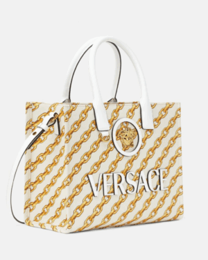 Chain Stripes La Medusa Small Tote Bag