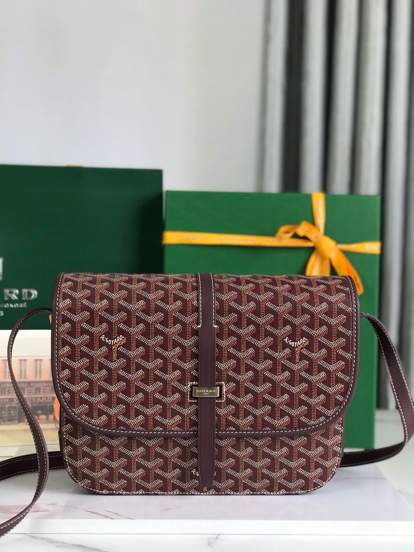 Goya Belvédère Large Lychee Messenger Bag - Burgundy