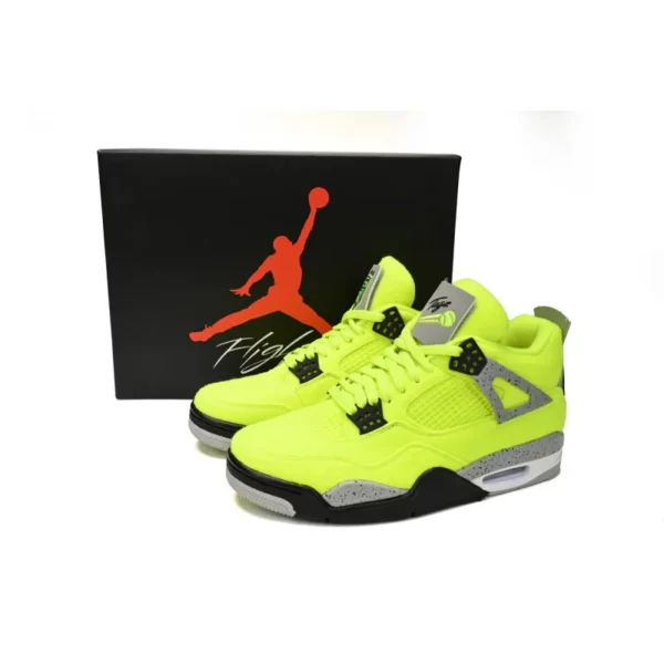 Air Jordan 4 x Pkgod Tagz Plush Fluorescent Yellow - Image 3