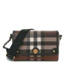 Burberry Vintage Check Canvas and Leather Shoulder Bag - Dark Birch +Brown