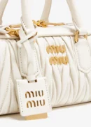 MIUMIU Arcadie Metelasse Mini Leather Bag - White