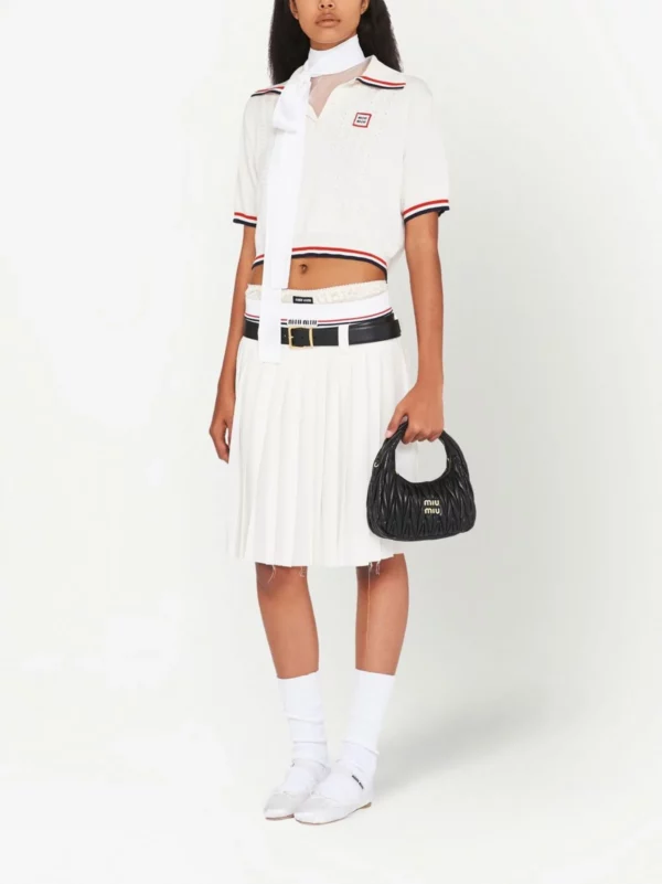 MIU MIU Wander Matelassé Mini Hobo Bag - Black - Image 2