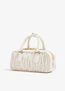 MIUMIU Arcadie Metelasse Mini Leather Bag - White