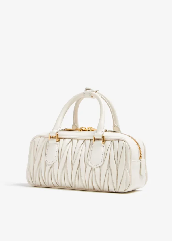 MIUMIU Arcadie Metelasse Mini Leather Bag - White - Image 8