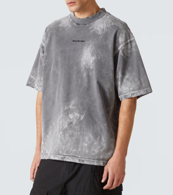 Distressed cotton-blend T-shirt - Image 5