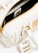 MIUMIU Arcadie Metelasse Mini Leather Bag - White