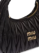 MIU MIU Wander Matelassé Mini Hobo Bag - Black