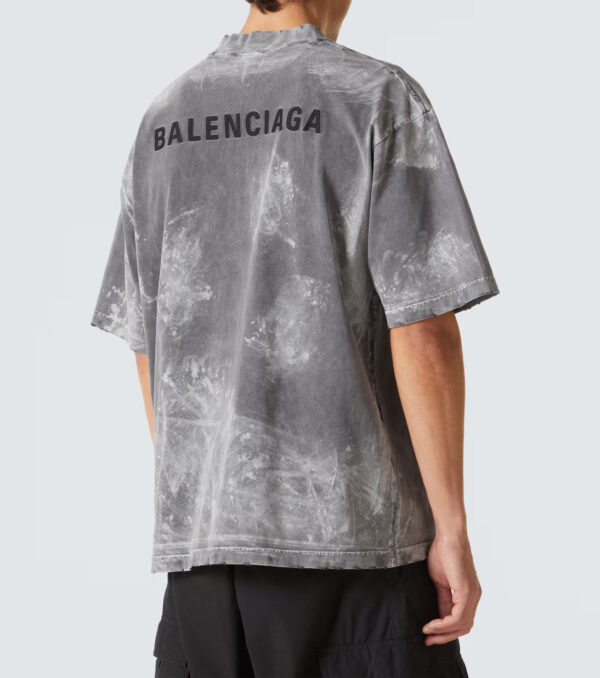 Distressed cotton-blend T-shirt - Image 4
