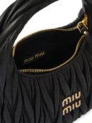 MIU MIU Wander Matelassé Mini Hobo Bag - Black