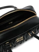 MIUMIU Arcadie Metelasse Mini Leather Bag - Black