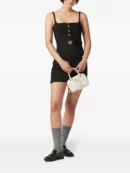MIUMIU Arcadie Metelasse Mini Leather Bag - White
