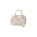 MIUMIU Arcadie Metelasse Mini Leather Bag - White