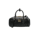 MIUMIU Arcadie Metelasse Mini Leather Bag - Black