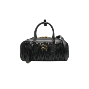 MIUMIU Arcadie Metelasse Mini Leather Bag - Black