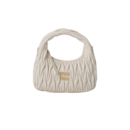 MIU MIU Wander Matelassé Mini Hobo Bag - White