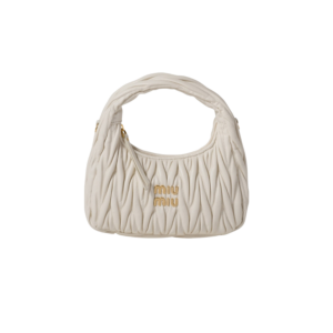 MIU MIU Wander Matelassé Mini Hobo Bag - White