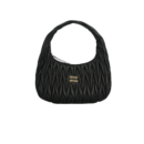 MIU MIU Wander Matelassé Mini Hobo Bag - Black