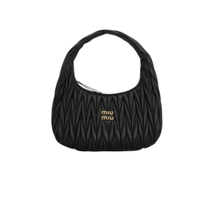 MIU MIU Wander Matelassé Mini Hobo Bag - Black